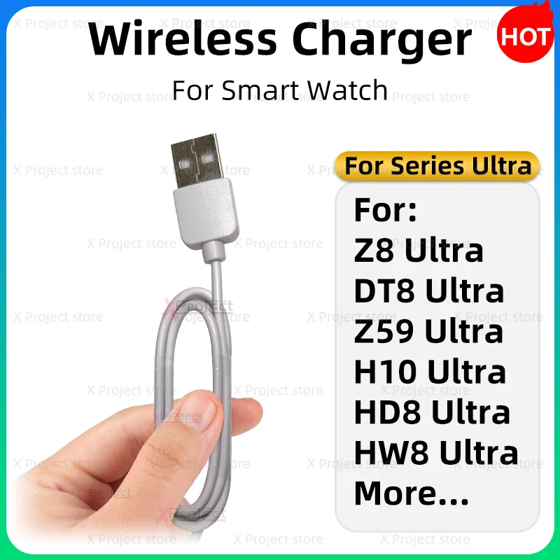 

Оригинальное Беспроводное зарядное устройство для смарт-часов Z8, DT8, Z68, H10, HK8, HW8, Z69 Ultra, для часов 8 Ultra, умные часы, USB-кабель для зарядки