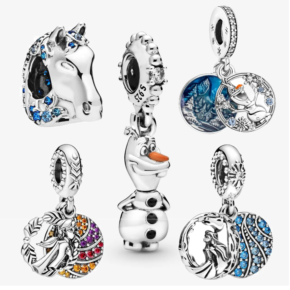 Fit Bracciali Con Ciondoli Pandora Originali Disney Frozen Olaf Ciondola I Gioielli Con Ciondoli Berloque