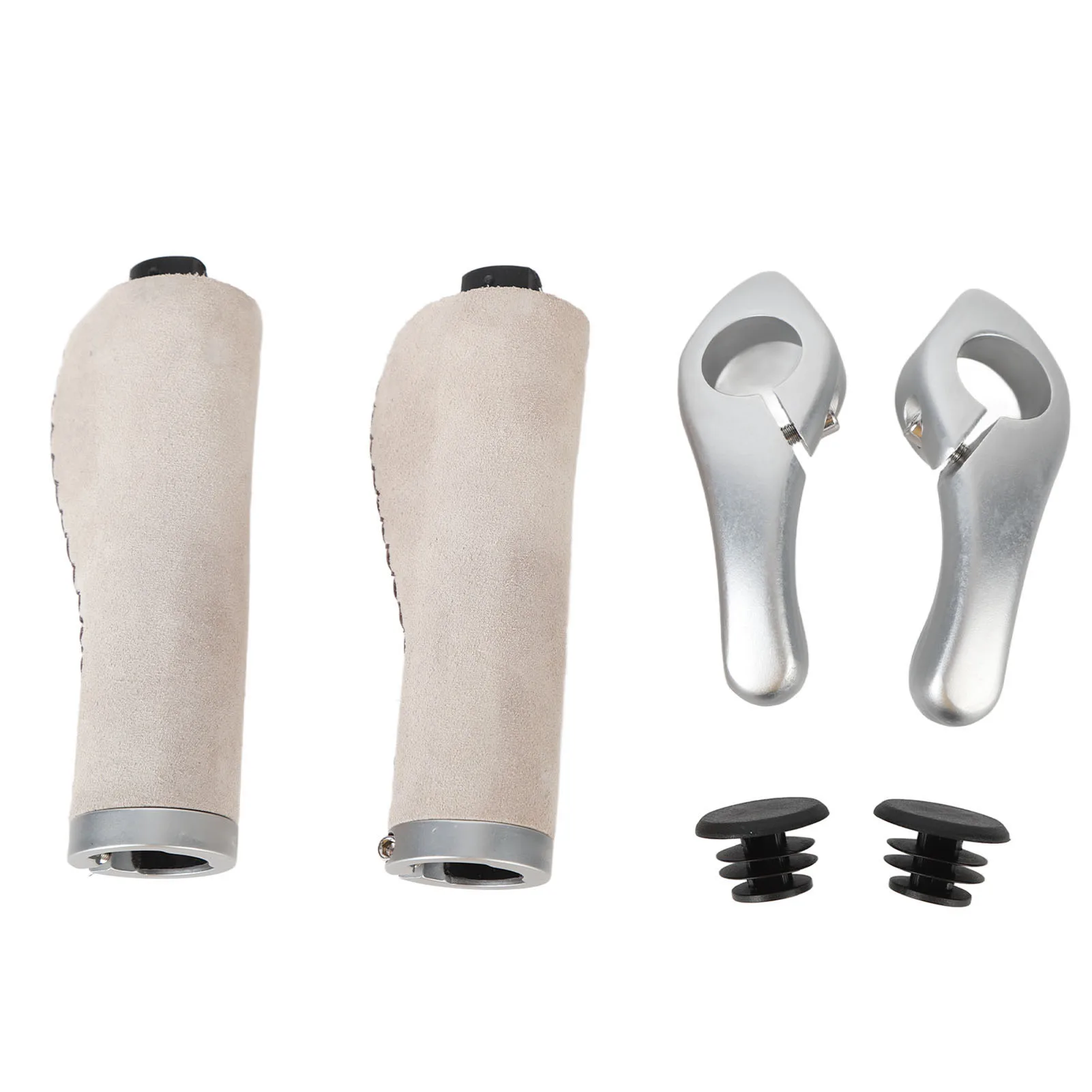 

Ручки для велосипеда предотвращают скольжение эргономичный дизайн ручки из искусственной воловьей кожи с концом для горных велосипедов