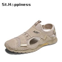 

2022 New Summer Handmade Mesh Sneakers Casual Breathable Men Shoes Outdoor Beach Wading Shoes Comfortable Men's Sandals Big Size