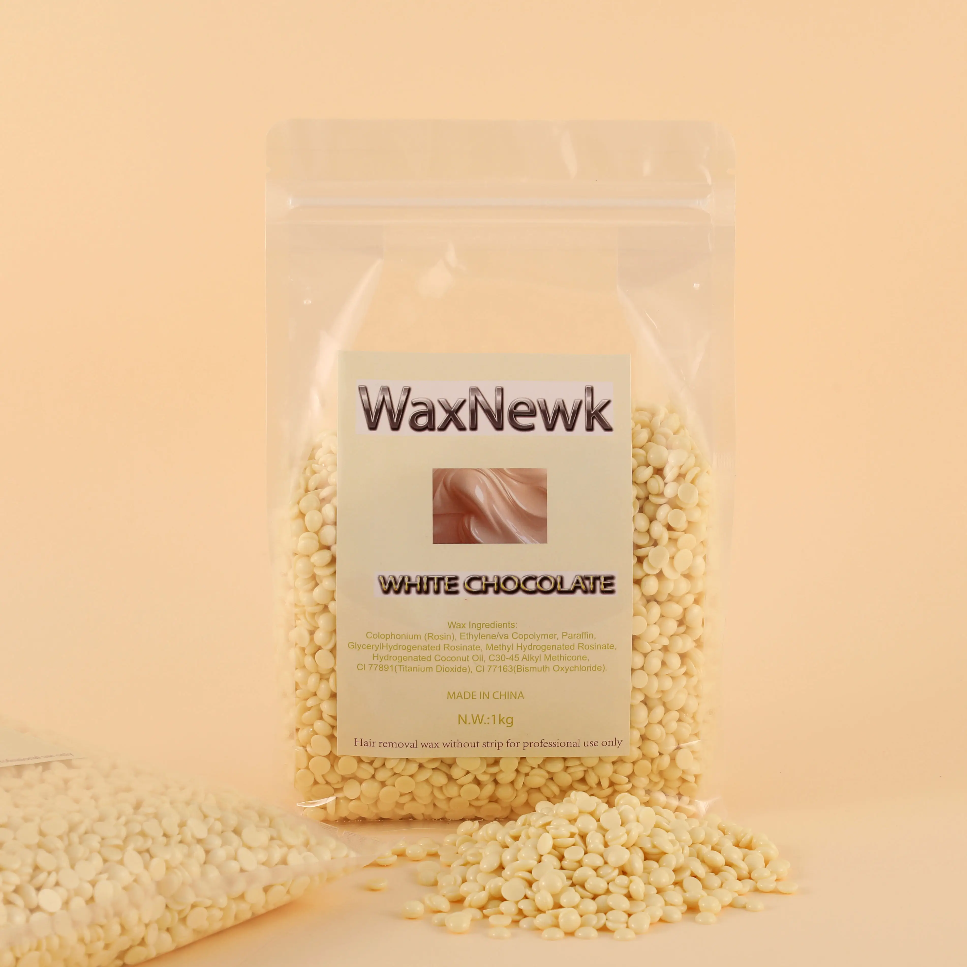 WaxNewK white chocolate Hard wax Beads 1kg all hair all areas Full Body Soft Coarse Hair Bikini Legs Brazilian Wax no strip wax