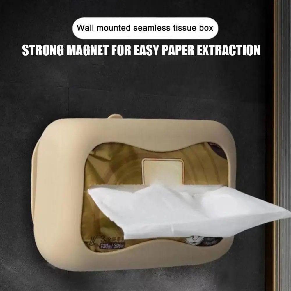 New Silicone Suction Cup Tissue Box Large Capacity Desktop Tissue Drawer Anti-Wear Super Soft Durable Car Tissue Box 5