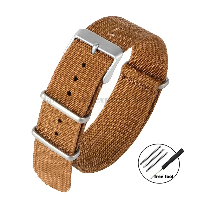Enhanced Nylon Braid Ribbed Sport Strap with Matte Buckles