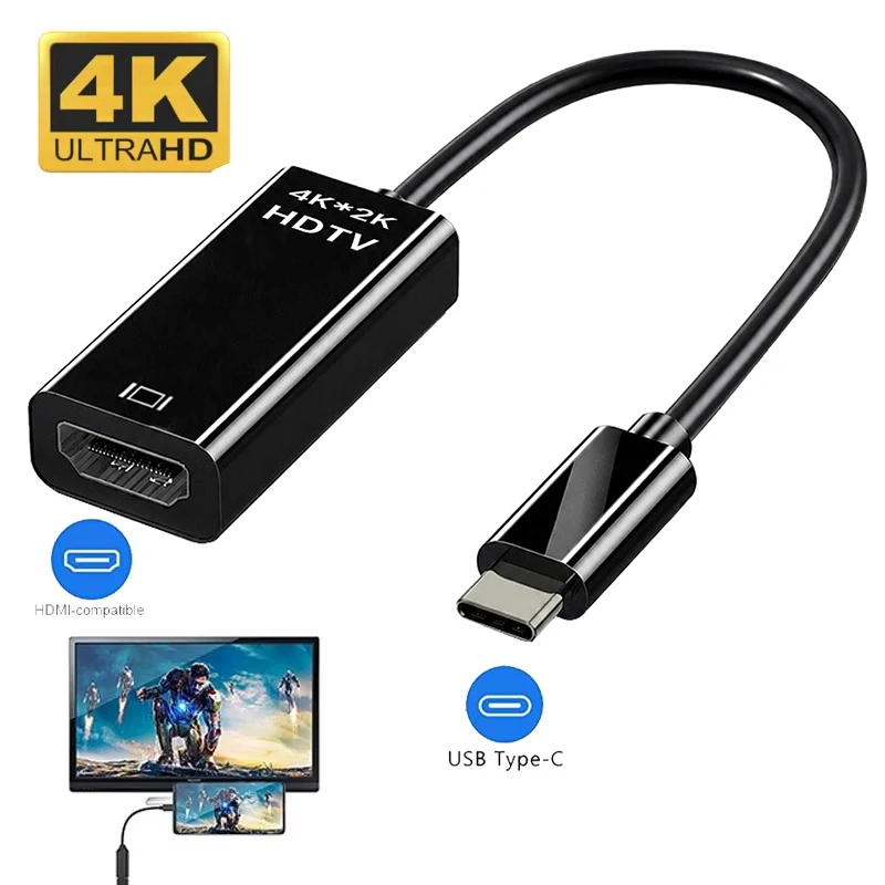 타입 C to HDMI 호환 어댑터 변환 케이블 (노트북, 태블릿, TV, 맥북 ..