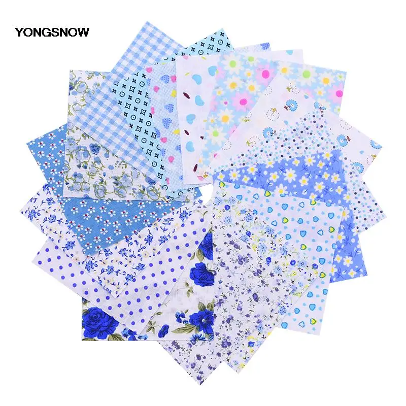 50PCS/lot 10X10cm Cotton Fabric Different Flowers Patterned Handmade Quilting Patchwork Sewing Square Floral Cotton Fabric Craft