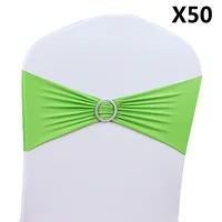 50PCS Wedding Chair Knot Ribbon Decoration Sashes For Banquet Country Cover Straps Back Flower Elastic Bow Events Organza 3