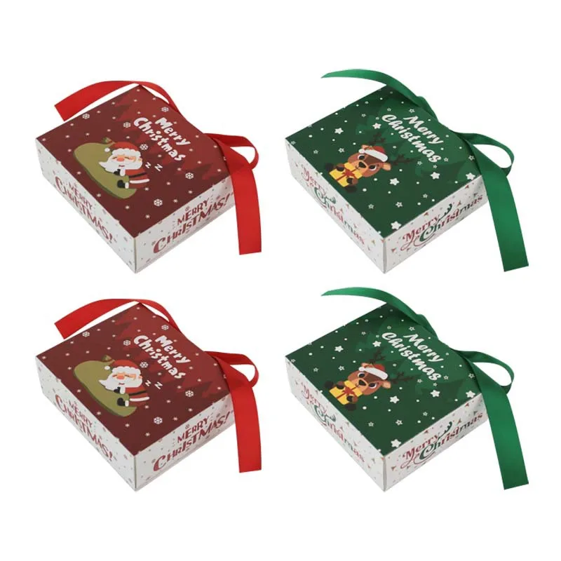 

24pcs Christmas Cookie Box Gift Packaging Box Santa Drawer Baking Candy Box Party Merry Christmas Decoration Supplies