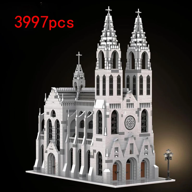 

MOC-148170 small particle assembled building block building street view cathedral model tool