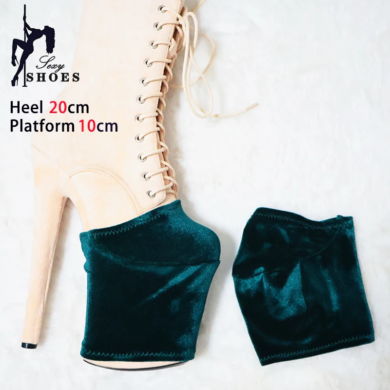 Golden Velvet Boot Protective Cover 20cm Waterproof Platform Shoe Cover Steel Pipe Dance Boot Protective Cover Dance Training