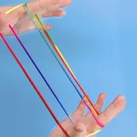 10PCS Rainbow Rope Finger Games For Kids Cats Cradle String Toy Children's Day Festival Birthday Party Favors Kinder Spiele 2