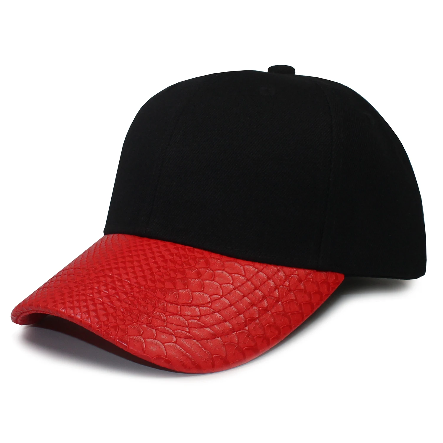 Black Crown Contrast Snakeskin Visor Outdoor Travel Sun Cap Hat Gorras Trucker Baseball Cap Hat