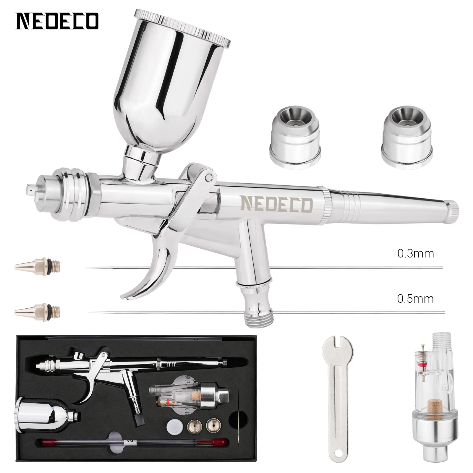 Набор для аэрографа с пистолетной рукояткой, 0,3 мм/0,5 мм, с крышкой вентилятора, чашки для жидкостей объемом 15 куб. См, эффективная модель автомобиля, «сделай сам», рисование, макияж, дизайн ногтей, торт Набор для аэрографа с пистолетной рукояткой, 0,3 мм/0,5 мм, с крышкой вентилятора, чашки для жидкостей объемом 15 куб. См, эффективная модель автомобиля, «сделай сам», рисование, макияж, дизайн ногтей, торт
