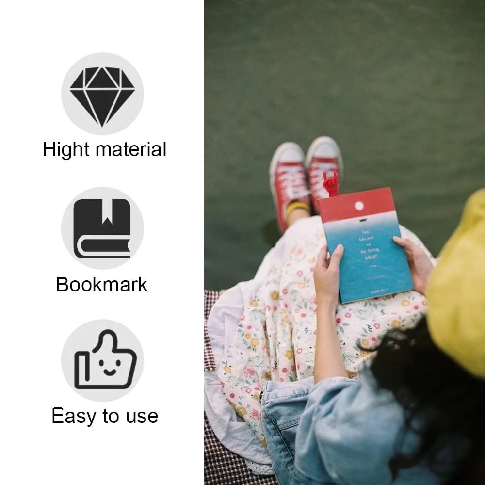 1pcs Rock Finger Bookmark Silicone Material Funny 3D Cartoon Page Marker Unique Reading Gift A7462 bookmarks stationery supplies silicone bookmark