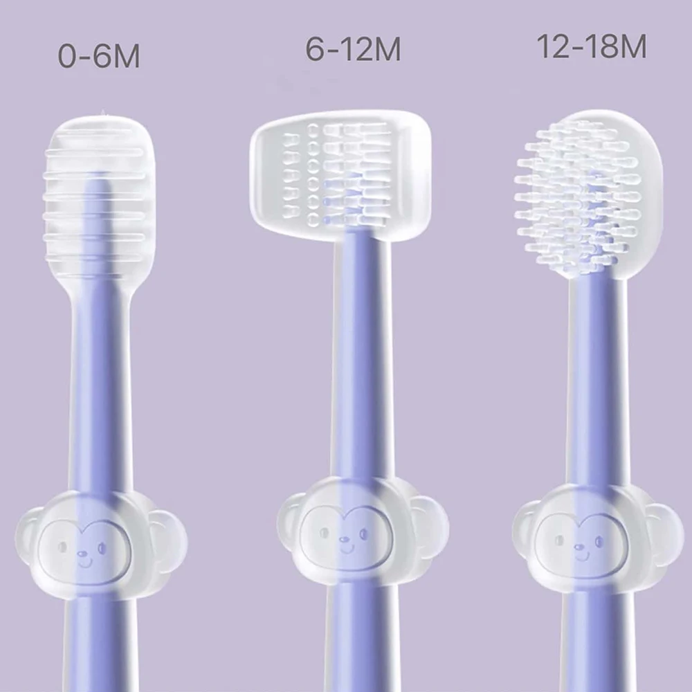 3pcs/pack Siliocne Baby Toothbrush,Mouth Cleaner,Tongue Moss Oral Cleaning Brush