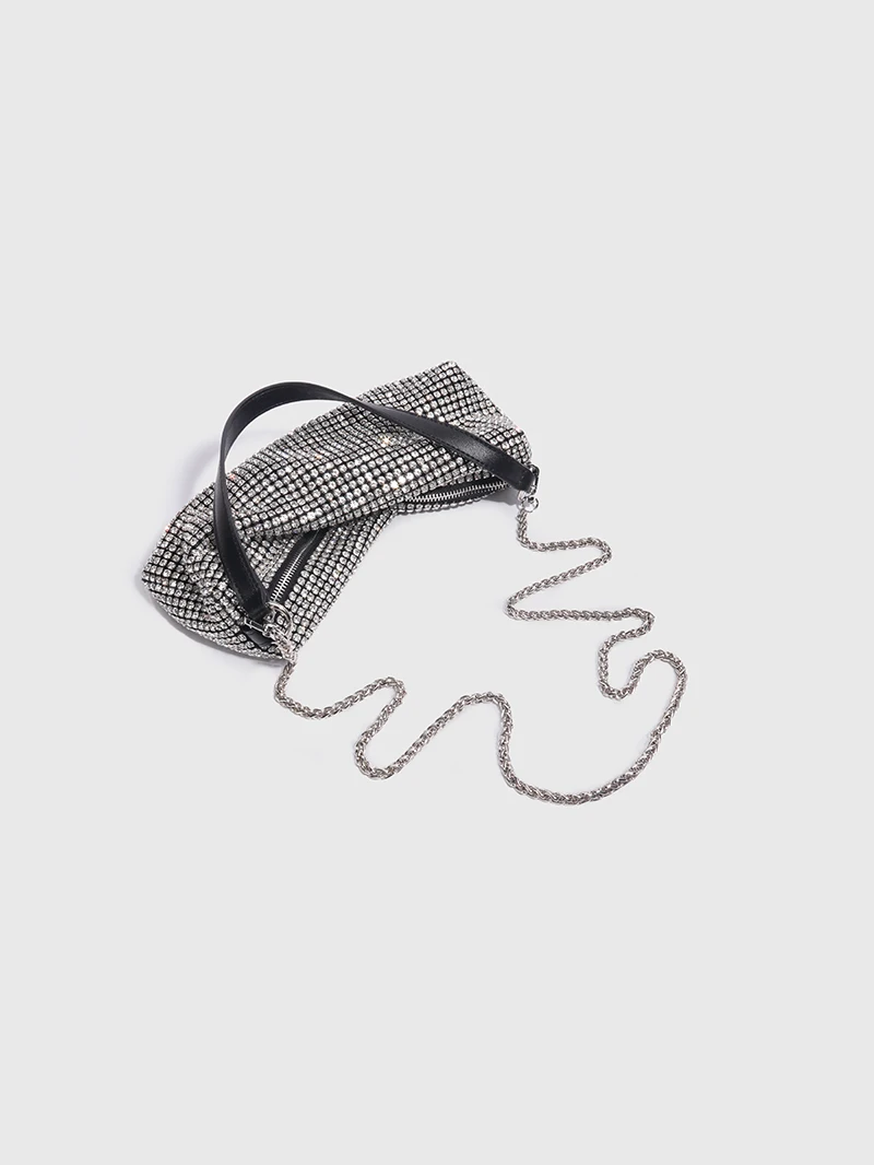 Wedding Party Clutch Purse Knotted Handle Glitter Rhinestones Diamond Evening Bag Women's Handbag Luxury Designer Shoulder Bag