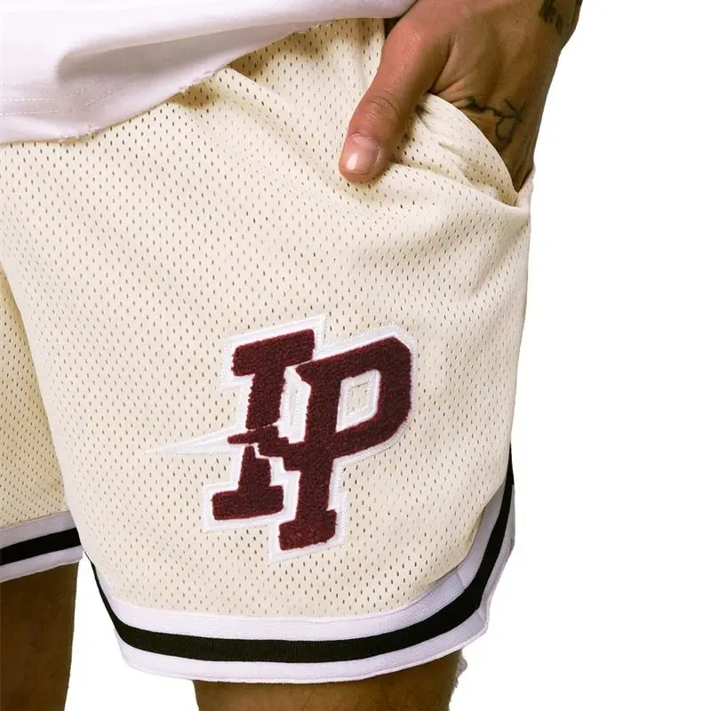 New summer fashion men's shorts patchwork embroidered casual quarter pants IP letter mesh quick drying sweatpants