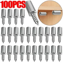 100/10PCS 셀프 태핑 나사 레이어 플레이트 홀더 옷장 섹텀 브래킷 미끄럼 방지 슬리브가있는 고정 나사 선반 지지대