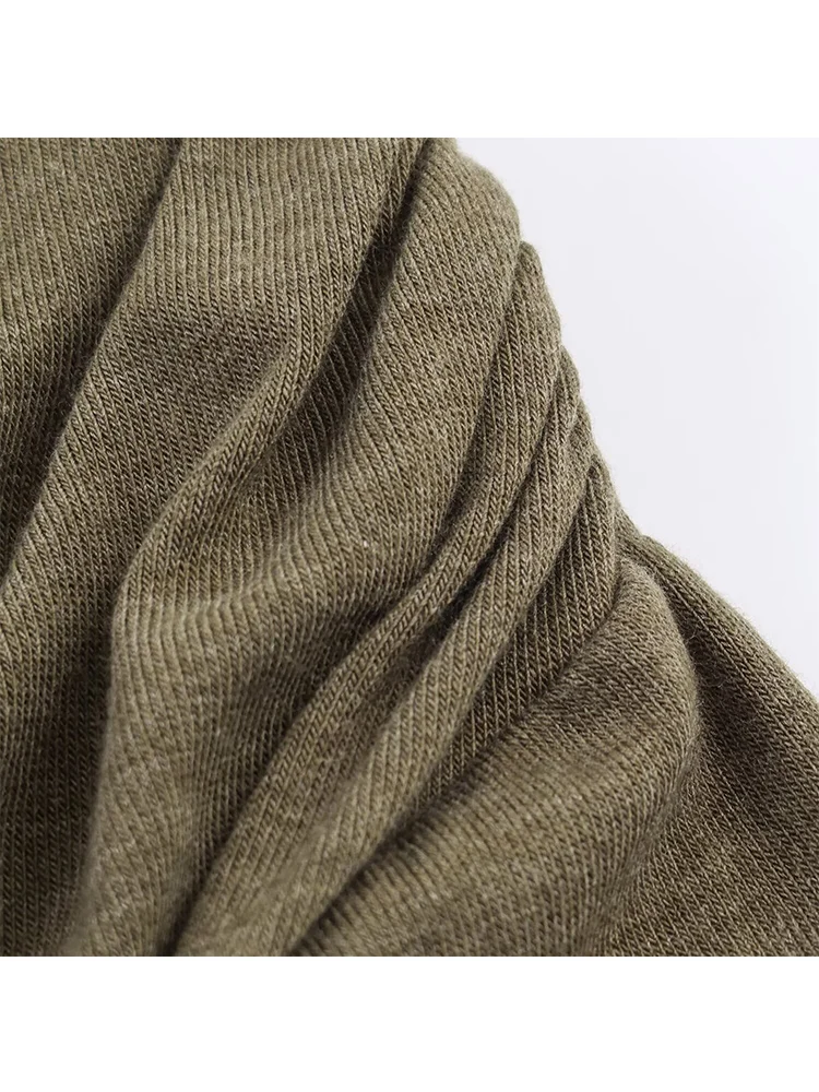 Spring Autumn Women Long Sleeve T-shirt 2026 New Solid Casual Fashion Slimming Folds Design Tops Ladies Chic Elegant Tees