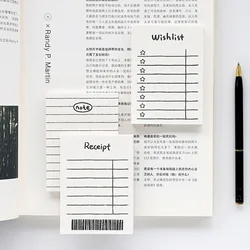 50pcs Cute Mini Daily Planner Wishlist Receipt Notepad To Do Schedule Memo Pad for Office School Home Supplies Journal Supply