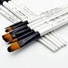 6pcs Professional Artist Paint Detail Tip Brushes, Anti-Shedding Nylon Bristles(Include Round, Filbert, Flat, Angle) 1