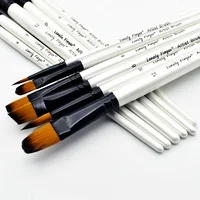 6pcs Professional Artist Paint Detail Tip Brushes, Anti-Shedding Nylon Bristles(Include Round, Filbert, Flat, Angle) 1
