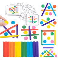 Children's Rainbow Stick Thinking Puzzle Wooden DIY Ice Cream Stick Puzzle Challenge Table Games Montessori Educational Toys 1