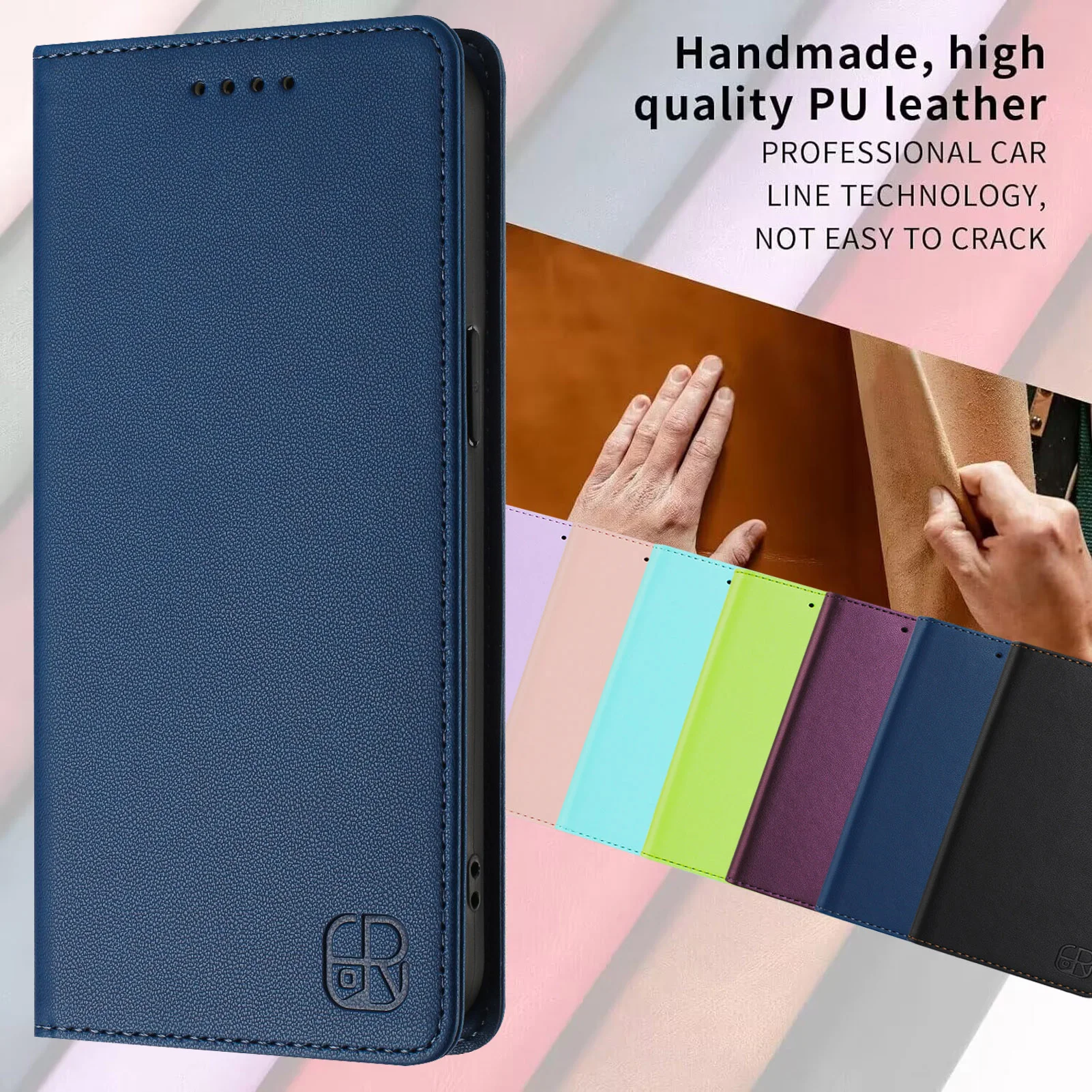 Magnetic RFID Blocking Leather Phone Case with Card Slots and Anti-Scratch Wallet Cover
