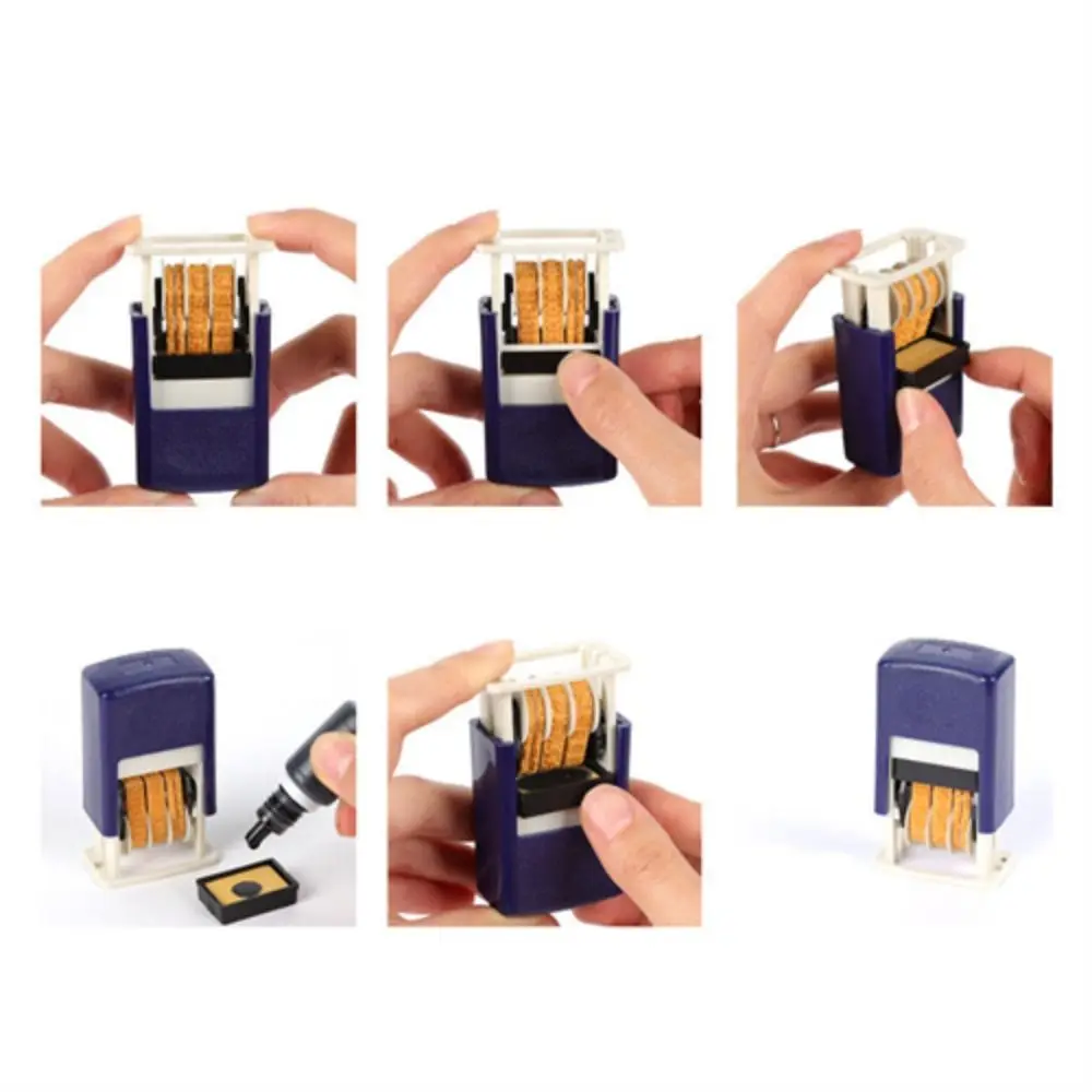 Mini DIY Stamp Self-Inking Stamps 4mm Handle Account Stamp Date Wheel Automatic Ink Return Date Stamps wax seal stamp clear stamps alphabet stamps decorative stamps inking stamps privacy shield stamp teacher seal clock stamp