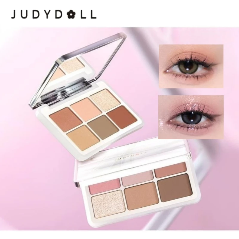 

Qixi Series Judydoll High Gloss Cosmetic Powder Blusher Pink Cream Color Matte Six Color Eye Shadow Plate Makeup Cosmetics