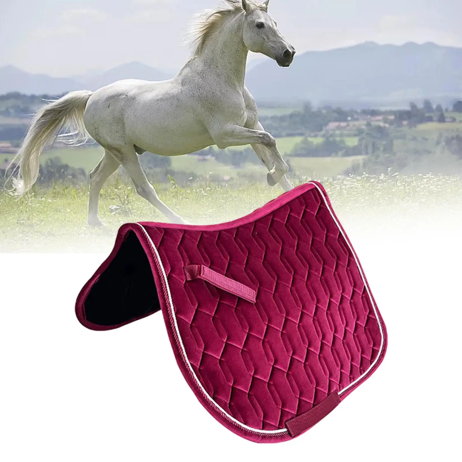 

Коврик для седла лошади, утолщенное оборудование для верховой езды в западном стиле, дышащая подушка для сиденья, нескользящая подкладка, защитная амортизирующая подушка