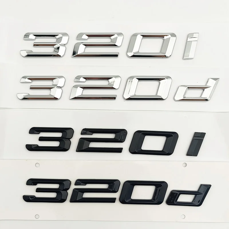 Black 3D Chrome Car Letters Rear Trunk Emblem Badge Logo Stickers For