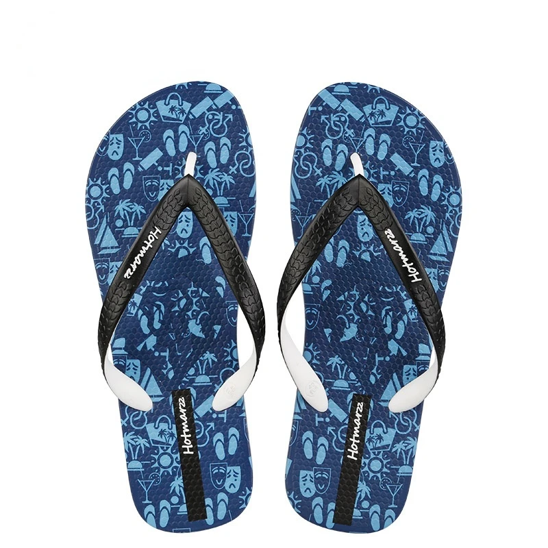 

New Summer Men's Slippers Personality Non-slip Beach Slippers Outside Wear Flip-flops Sandals Tide Men Women 2022 Summer