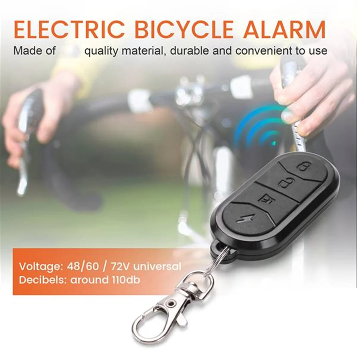Ebike Alarm System Dual Remote Control 36V 48V 60V 72V Universal Waterproof Electric Bike Replacement Larm Accessories