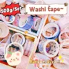 500g Random Washi Tape Set 50-60 Pcs No repeat Stationery Stickers Adhesive Masking Tape Scrapbooking Kawaii Journal Supplies 2