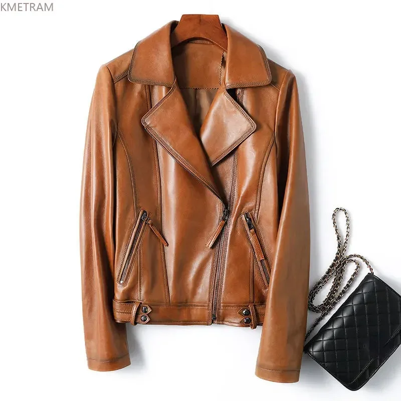 

Real Leather Jacket Women Genuine Sheepskin Coat Korean Style Real Leather Coat Short Leather Jackets Woman Biker Coats Outwear