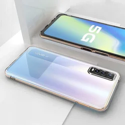 Shockproof Clear Silicone Camera Protective Phone Case for VIVO Y20G (Clear)