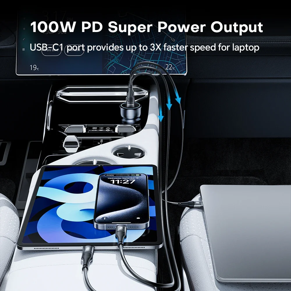 Caricabatteria per auto da 138 W USB veloce tipo C carica per telefono per auto 100 W 65 W 45 W 35 W PD3.0 PPS per iPhone 14 15 laptop Samsung Tabet adattatore per auto - Image 4