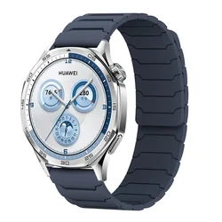 Magnetic Silicone Strap for Smartwatches - 20mm 22mm Bracelet Casual Wear (Midnight color)