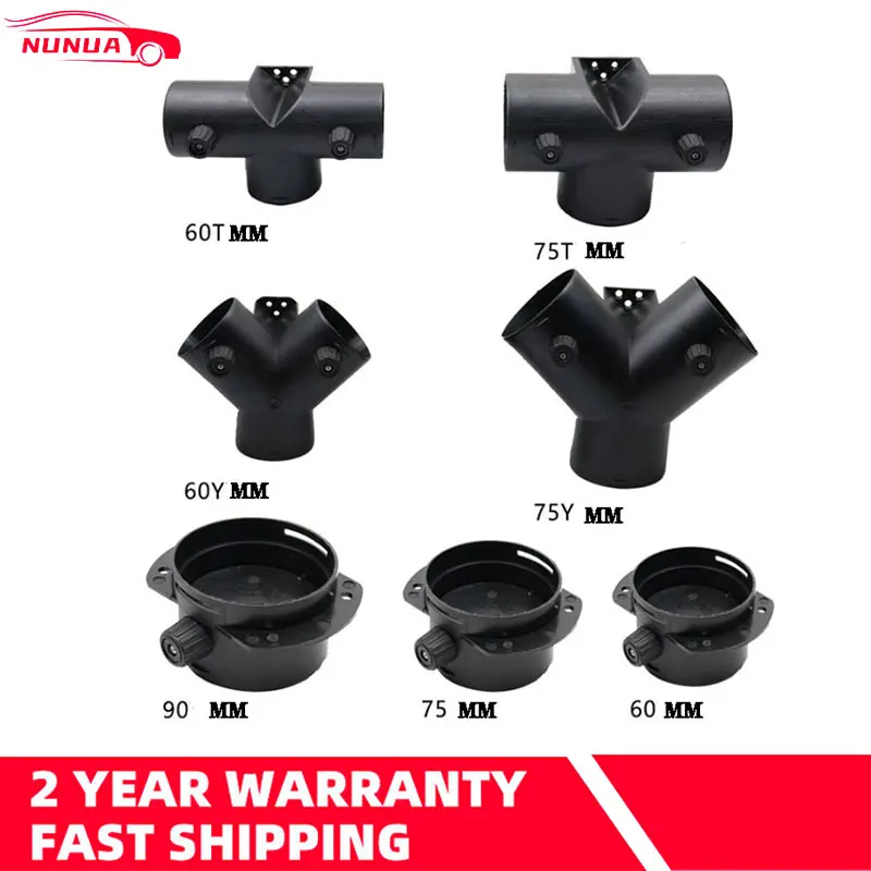 60/75 Y T Piece Exhaust Car Heater Air Vent Ducting Connector w/Dual Regulating Valve Flap For Webasto Diesel Parking Heater