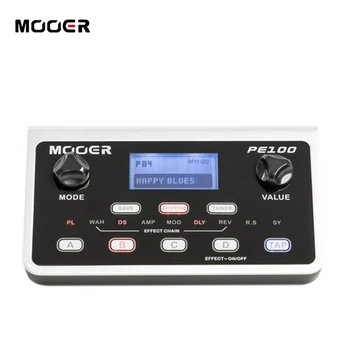 멀티 이펙트 기타 페달, Mooer Pe100 기타 멀티 이펙트 페달, 데스크탑 이펙트 페달, LCD 디스플레이, 39 이펙트, 10 메트로놈