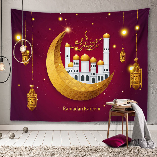 Muslim Ramadan Decoration Tapestry 3D Printing Home Background Wall Decoration Wall Hanging Dormitory Decoration