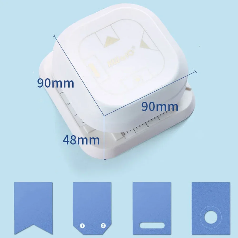 Fromthenon 다기능 태그 펀처 코너 라운더 커터 라벨 펀치, DIY 종이 카드 사진 카드 만들기 용품, 4 in 1
