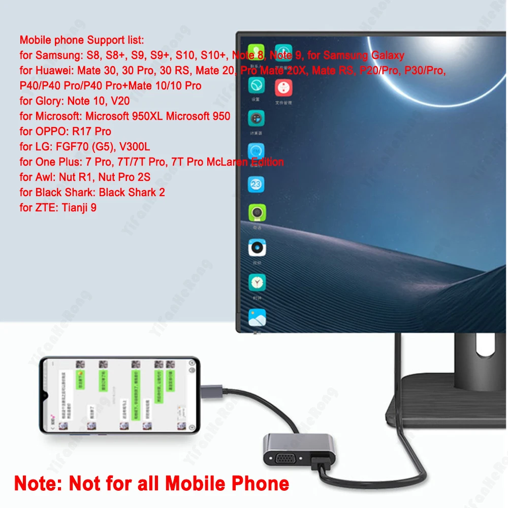CŸ to HDMI ȣȯ VGA , ƺ    Ʈ  PC TV ޴ CŸ Ȯ, USB3.0 , 4K