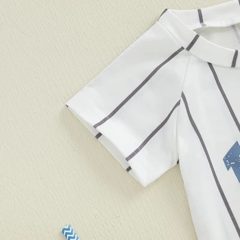 Boys American Flag Independence Day Outfits Short Sleeve Striped Tops and Shorts Set 2 Pieces Summer Clothing 1