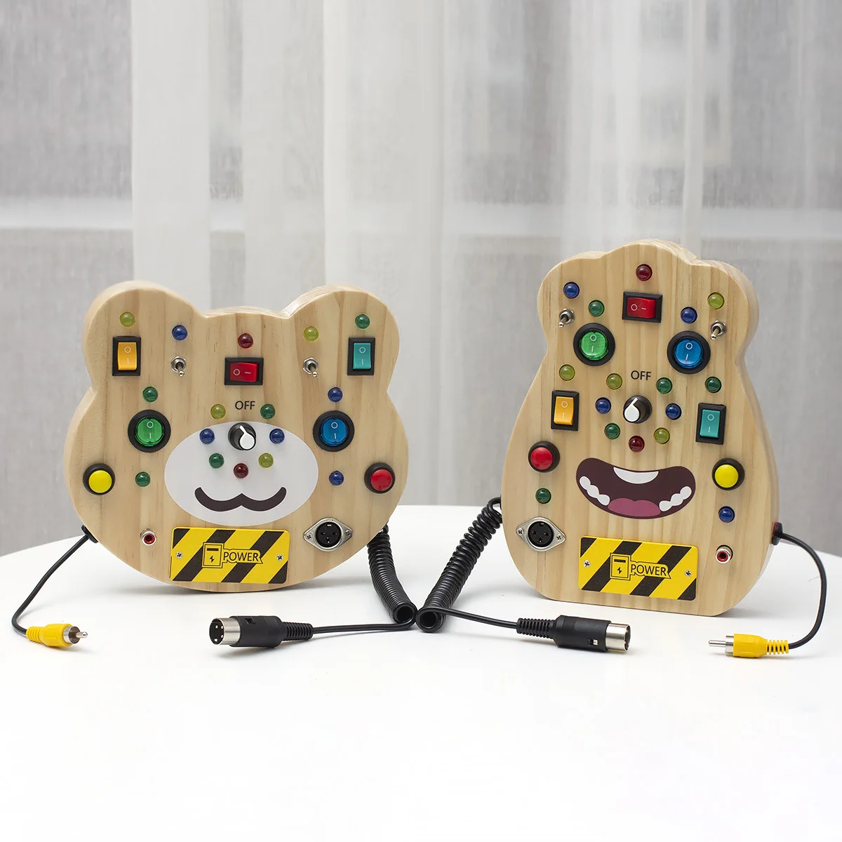 

Montessori Toddler Busy Board Baby Wooden Busy Board with LED Light switches Sensory Toys Light Switch Travel Toys for KIds Gift