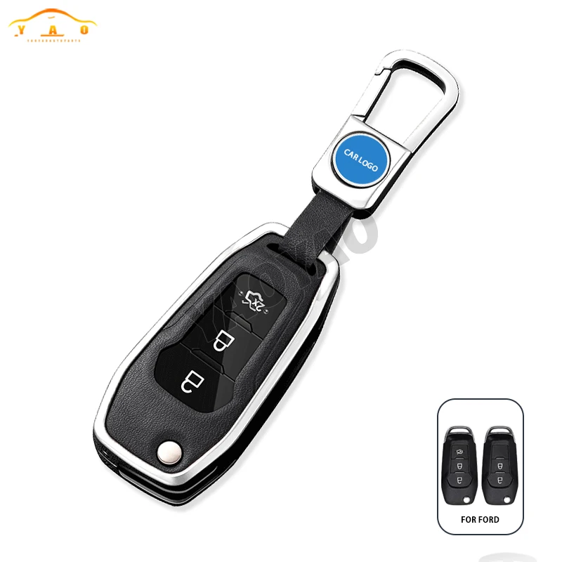 

Keychian Zinc Alloy Key Case Cover Fob for Ford Fusion Fiesta Escort Mondeo Everest Ranger 2019 S Max Kuga 2 Focus MK3 Ecosport