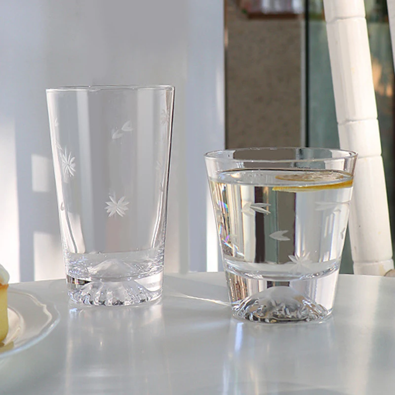 Glass Cup Beer Glass Snowflake Mountain Viewing Cup Household High Beauty Wine Glasses Glassware for Cocktail Scotch Mug
