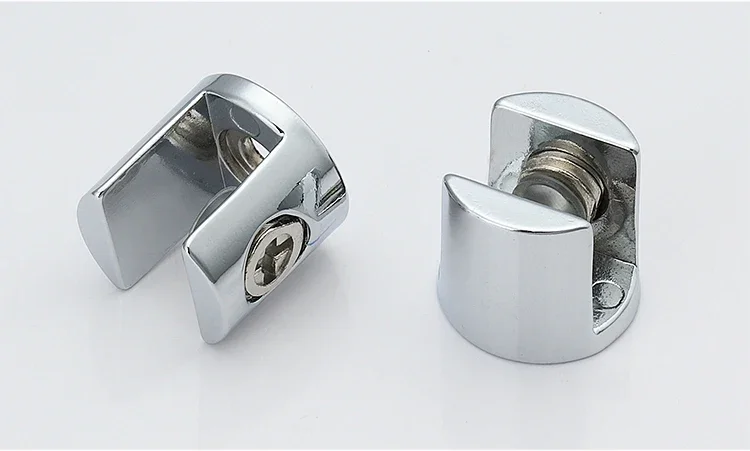 Description Picture 3 of item4pcs/lot Glass Clamp Glass Plated Brackets Zinc Alloy Chrome Finish Shelf Holder Support Brackets Clamps