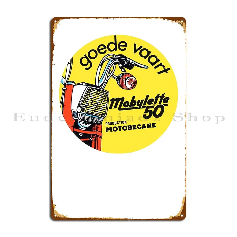 Vintage Ciclomotore Mobylette 50 Motociclecane Targa In Metallo Cinema Home Character Decoration Cinema Tin Sign Poster