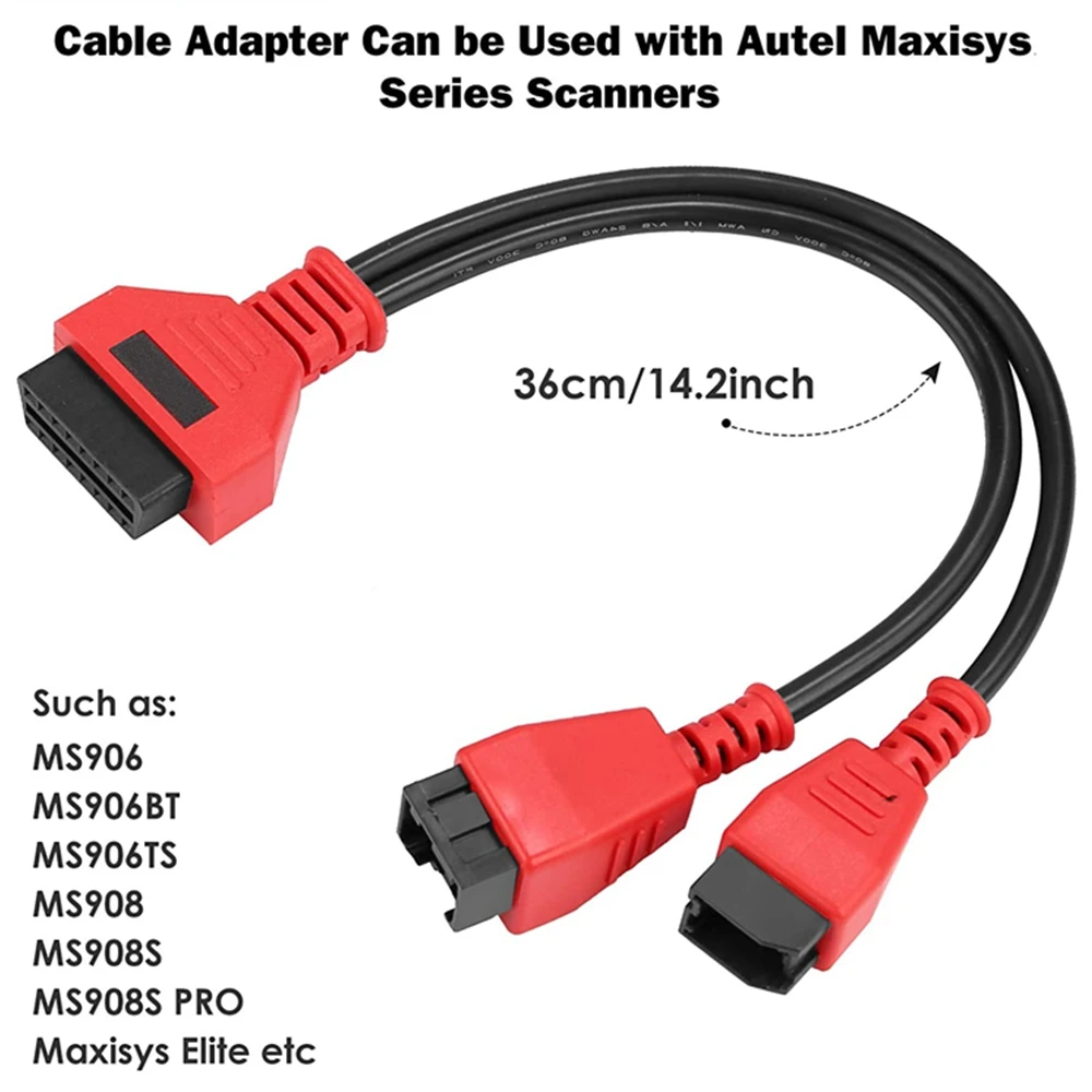 Kewucn 12+8 OBD2 Cable Adapter - 14.2 Inch Programming Cable For Auto Diagnostics